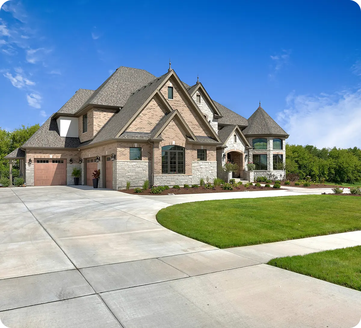 Luxury two-story home exterior