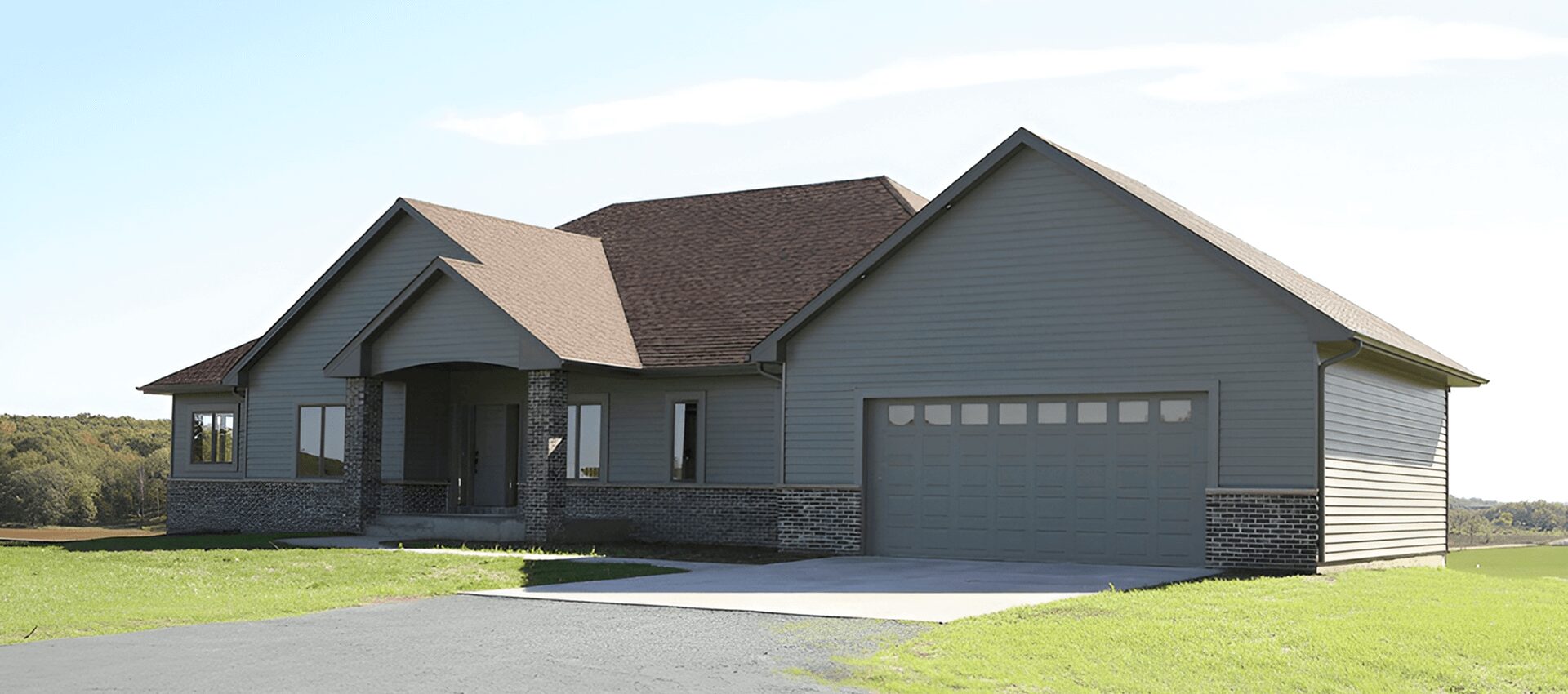 Modern single story home with garage