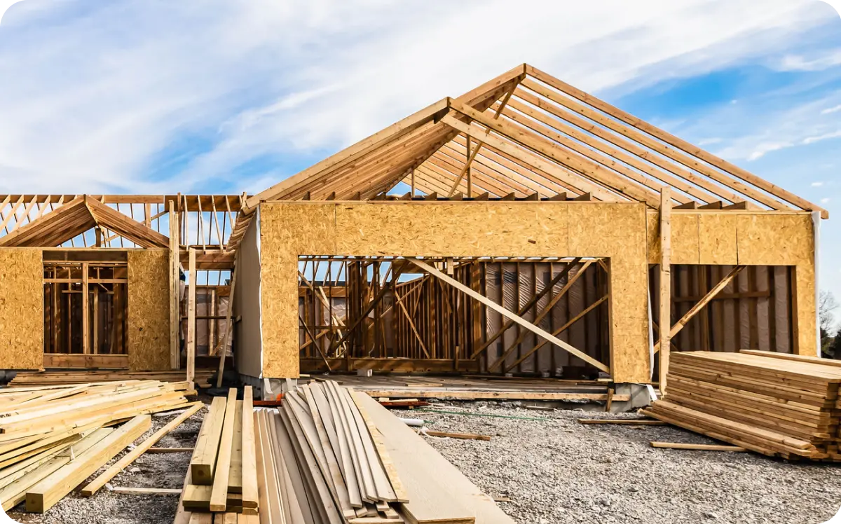 House framing under construction